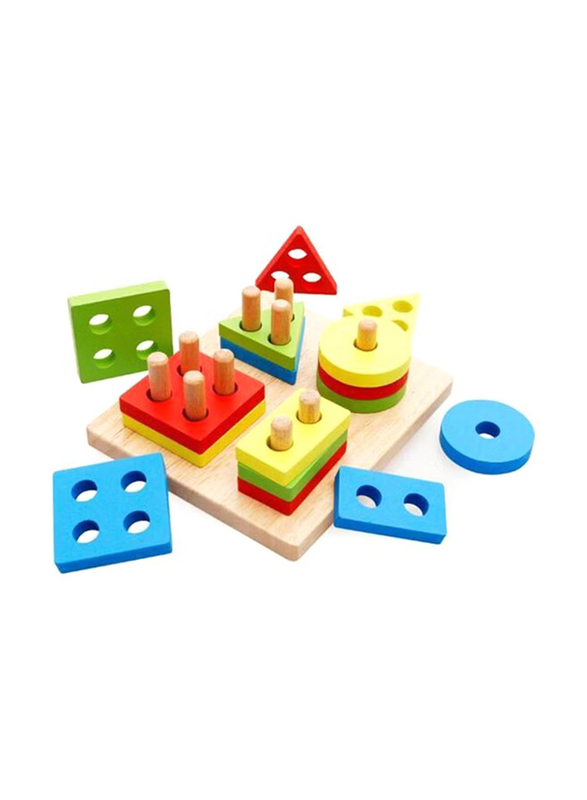 Wooden Geometric Shape Matching Set, Ages 3+