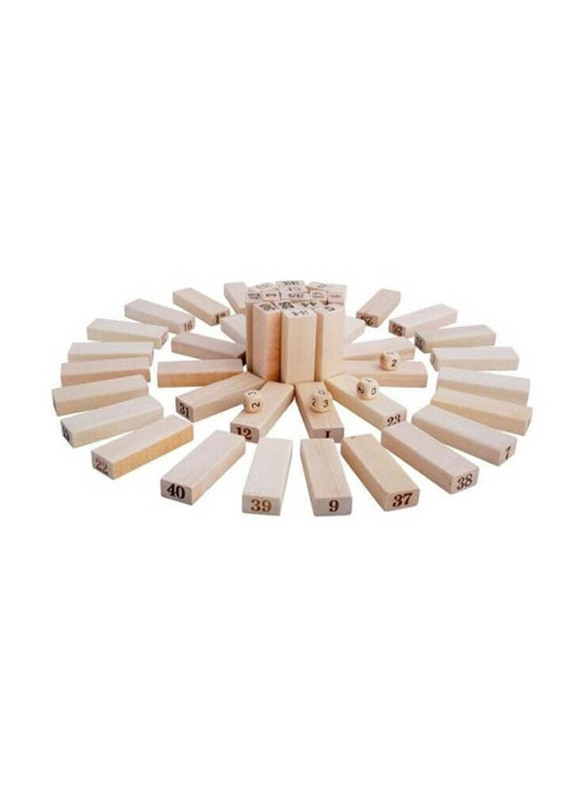 Folds High Tower Building Block Toy, 48 Pieces, Beige