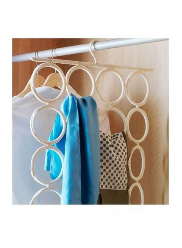 28-Loop Scarf Holder, White