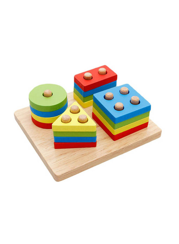 Geometry Shape Match Toy Detachable And Removable Blocks, 17 Pieces, Ages 1+, 12 x 12 x 10cm, Multicolour