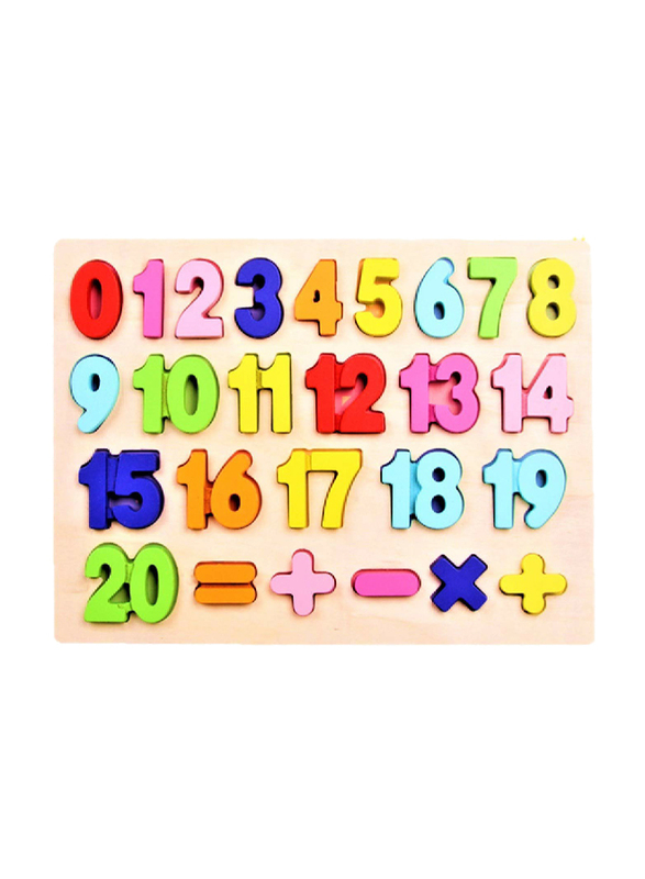 LazyToddler Wooden Number Puzzle Board, 25 Pieces, Ages 3+