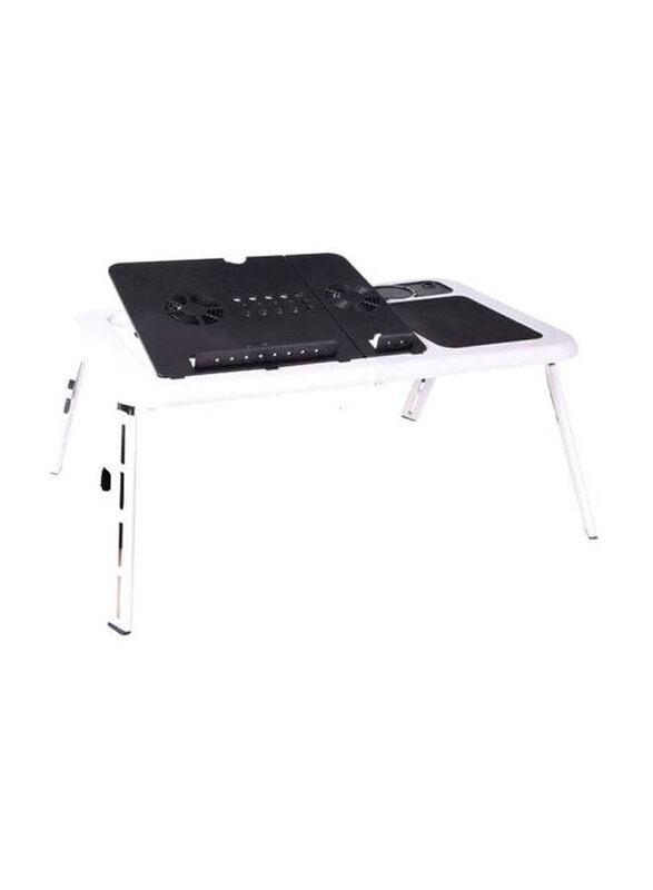 Huayang Muiltipurpose Laptop Table with USB Fan, Black/White