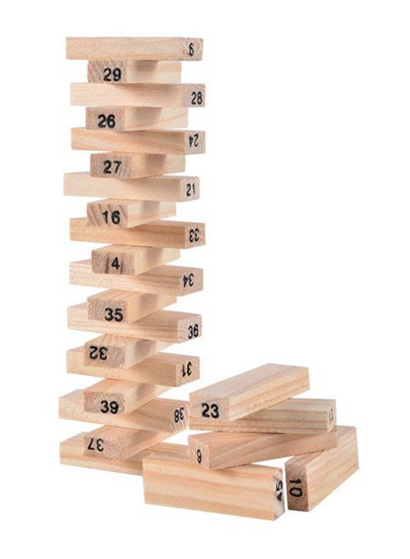 Tower Building Blocks, 54 Pieces, Ages 3+, Beige