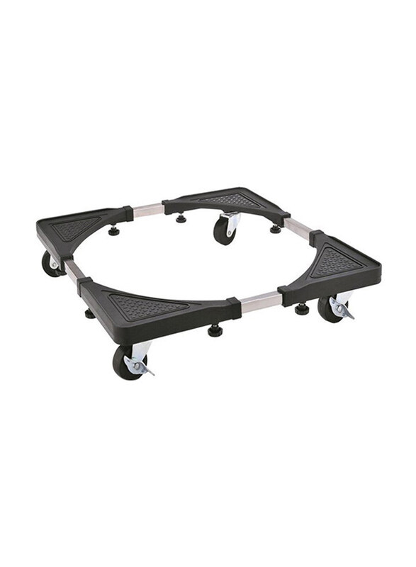 

Generic Multifunctional Movable Washing Machine and Refrigerator Stand, Black/Silver