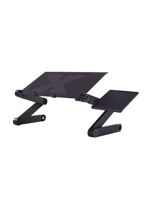 

Generic Deo King -Metal Adjustable Laptop Desk with Mouse Board, Black