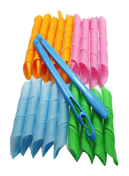 Magic Hair Roller Set, Blue/Green/Pink, 18 Pieces