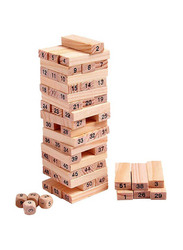 Jenga Wiss Stack Brain Teaser Toy Set, 54 Pieces, Ages 4+, 7.5 x 24cm, Beige