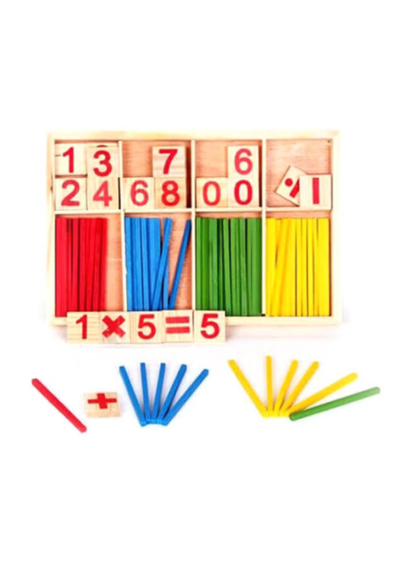 Sharpdo Number Counting Sticks Teaching Wooden Toy, Ages 3+, Multicolour