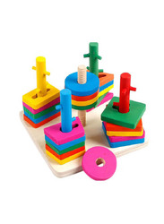 Sharpdo Wooden Geometric Shape Sorting Puzzle Board, Multicolour, Ages 3+