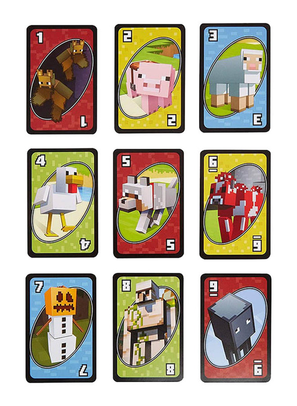 Uno Minecraft Card Game, Ages 7+, Multicolour