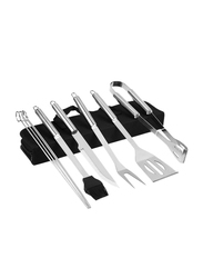 Generic 9-Piece Stainless Steel BBQ Grill Tool Set, BJMH23055, Silver/Black