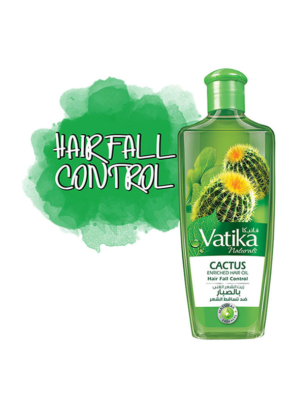 Dabur Vatika Cactus Enriched Hair Fall Control Oil for All Hair Types, 200ml