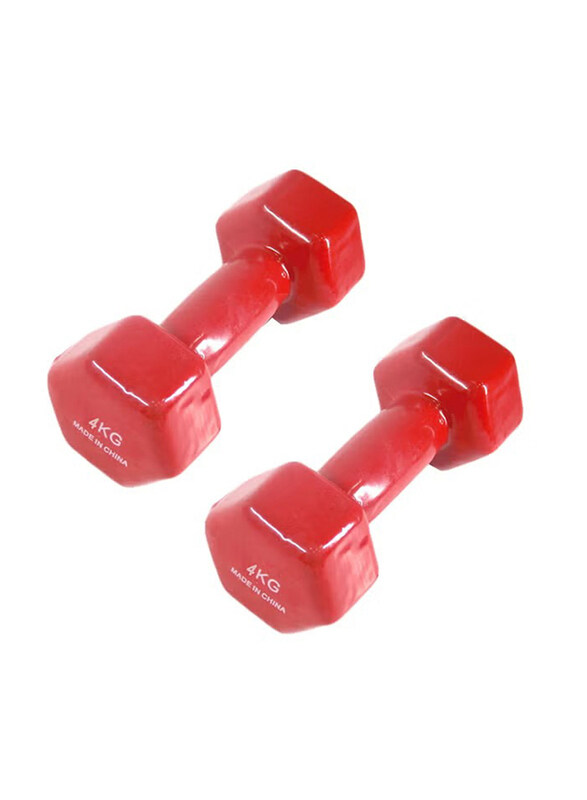 

Generic Hexagonal Dumbbell Set, 2 x 4KG, Red