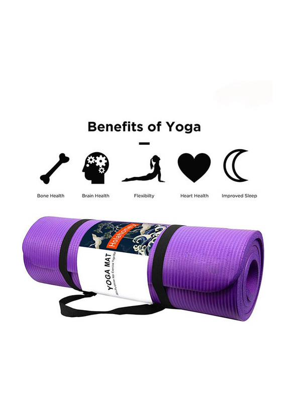 Holahoney Foldable Yoga Mat, 183 x 61cm, Purple