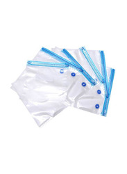 5-Piece Vacuum Storage Bag Set, 30 x 34 cm, Clear/Blue