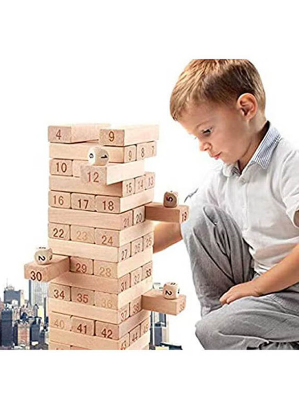 Wooden Tower Building Blocks Domino Jenga Game Toy, KB-852M987542, Ages 5+