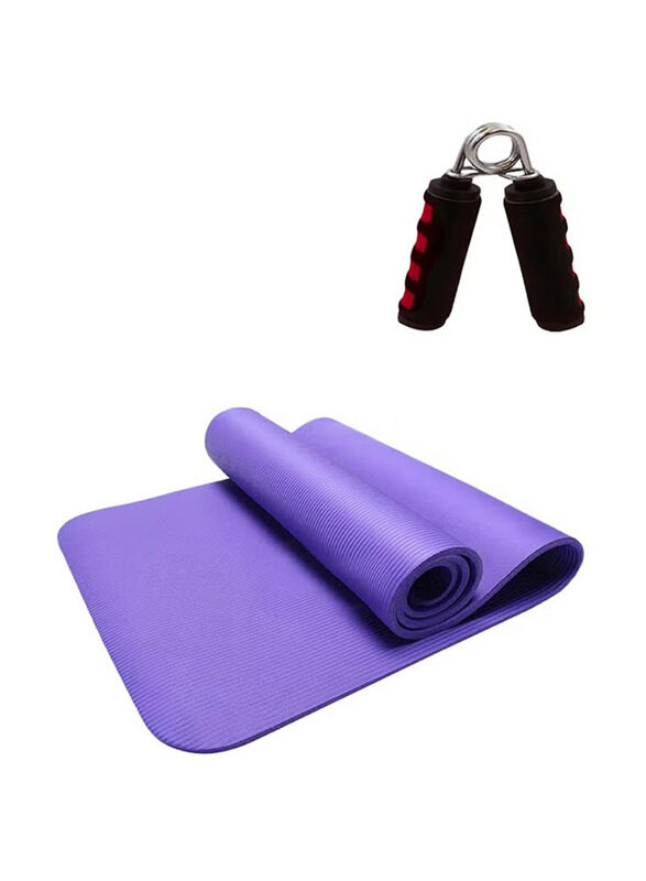 

Generic Yoga Mat Non-Slip Yoga Mat And Hand Grip, Black/Purple