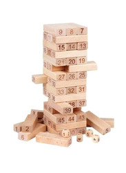 Shy-Shy Wooden Blocks Tumbling Stacking Game, Brown, Large, Ages 3+