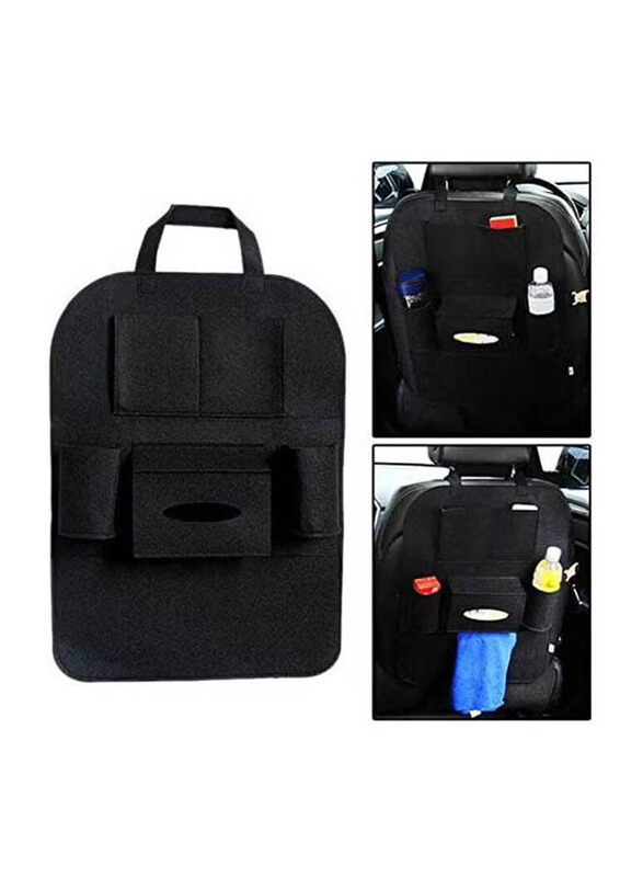 Auto Car Seat Back Multi-Pocket Storage Bag Organizer Holder Accessory, Black