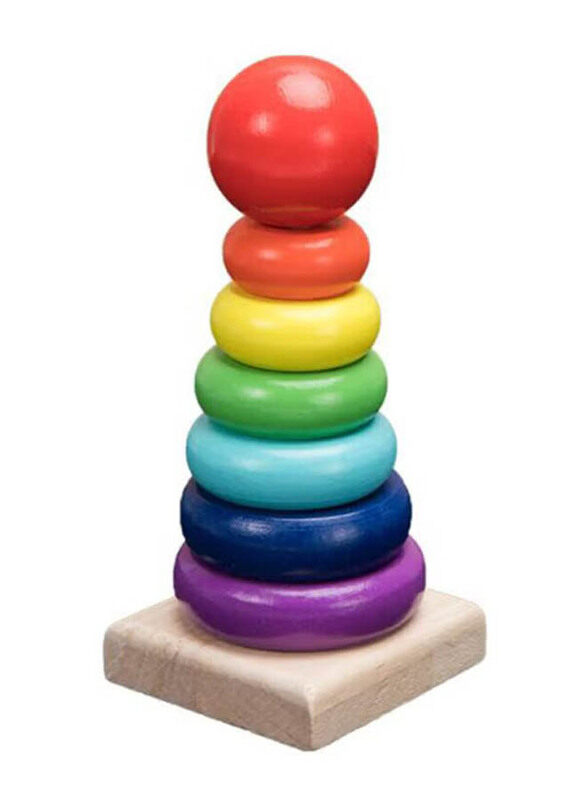 

Melissa & Doug Creative & Educational Shape Wooden Rainbow Stacker Classic Toy for Kids, Ages 1+