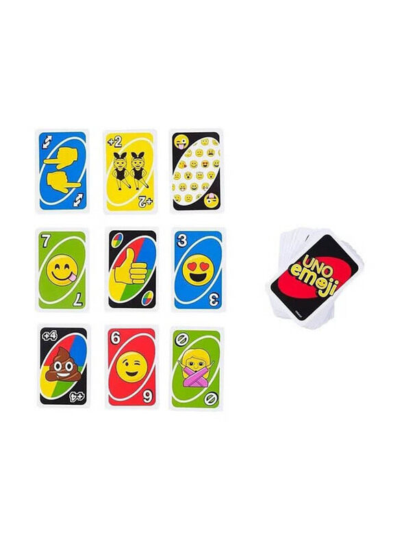 Uno Emoji Theme Card Game, Multicolour