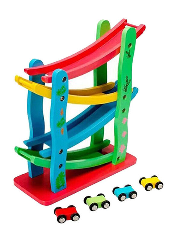 

Generic 4 Layers Children Wooden Sliding Motor Racing Track Toy Car Game Ramp Racers With Cars, Ages 3+, Multicolour