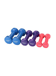 Emfil Vinyl Covered Dumbbell Set, 6 Piece, Multicolour