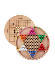 2 In 1 Chinese Checker Wooden Board Game, Brown