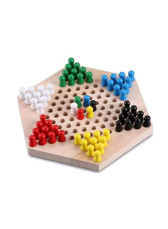 Viga Wooden Chinese Checkers Board Game, Brown