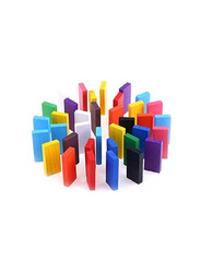 Colourful Assembling Building Blocks Dominoes Early Education Toys, 120 Pieces, Ages 3+