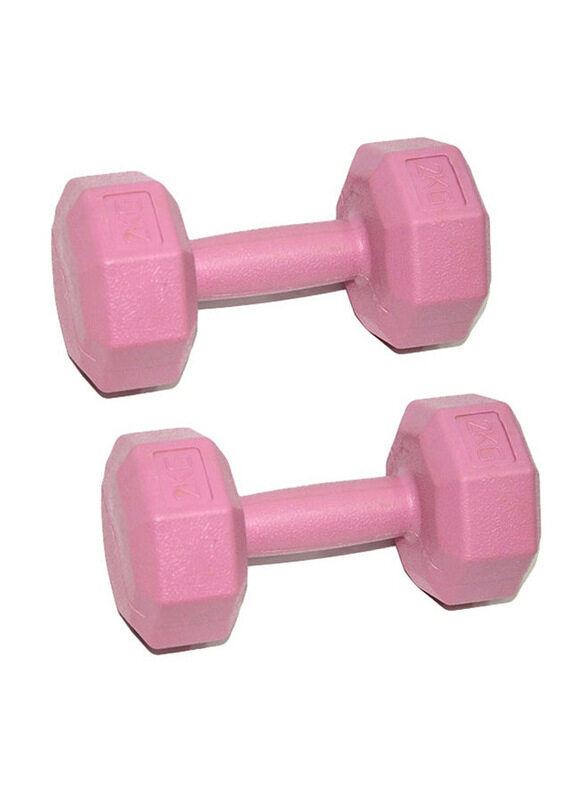 

Generic Hexagonal Dumbbells Set, 2 x 2 KG, Pink