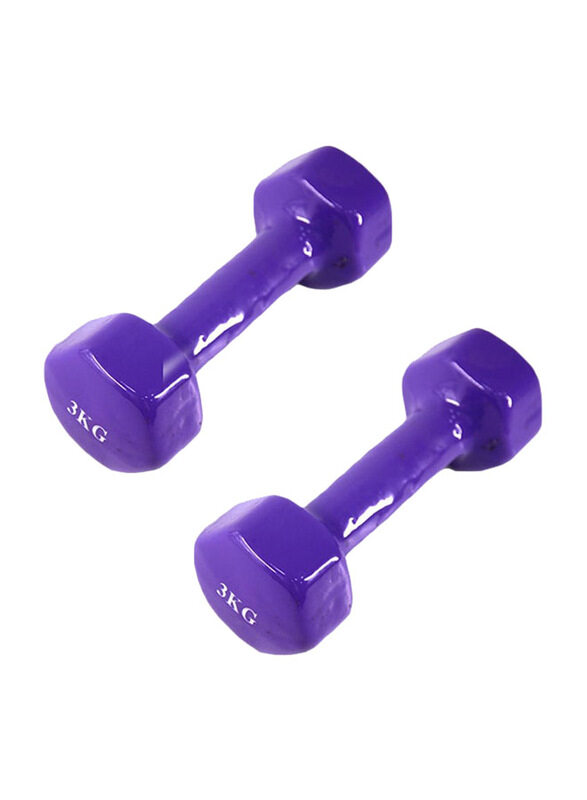 

Generic Hexagonal Dumbbell Set, 2 x 3 KG, Purple
