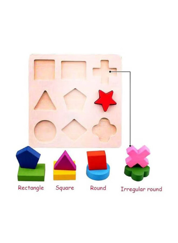 Cytheria Wooden Geometric Shapes Puzzle Toy, Multicolour