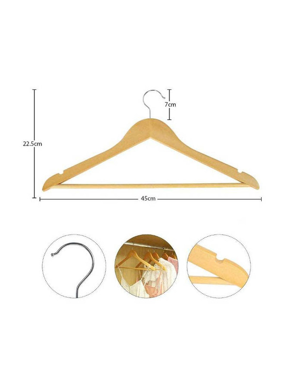 Yatai 20-Piece Non Slip Cloth Hangers Set, 22.5 x 45cm, Beige