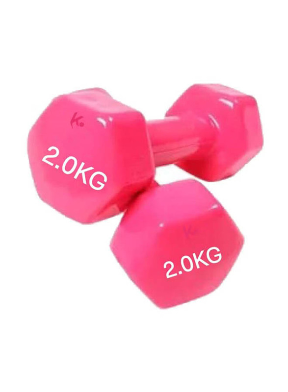 Weight Lifting Training Dumbbell, 2 x 2 KG, Pink