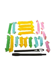 Magic Leverag 18-Pieces Hair Curler Set, Yellow/Blue/Green/Black