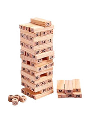 Shy-Shy Wooden Blocks Tumbling Stacking Game, Brown, X-Large, Ages 3+