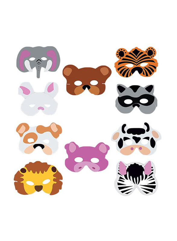 

Party Propz Animal Eye Mask, 10 Pieces, JUNMS01, Multicolour