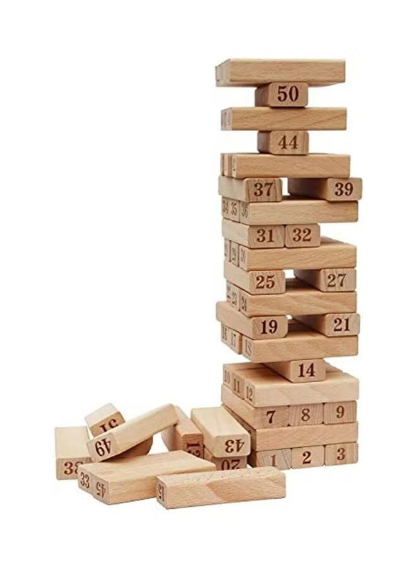 Conquer Wooden Stacking Tower, Beige, 54 Piece, Ages 3+