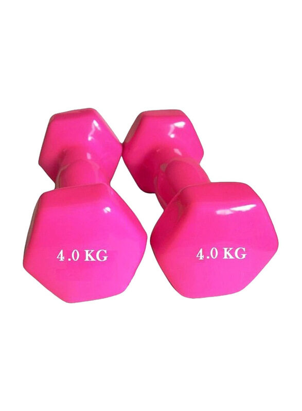 

Generic Vinyl Dumbbells Set, 2 x 4 KG, Pink