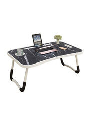 Foldable Laptop Table with Cup Holder, Black