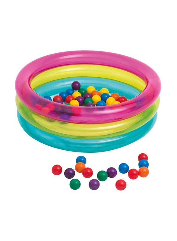 

Intex 3-Ring Inflatable Pool, Multicolour