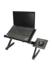 Adjustable Laptop Desk Stand with Cooling Fan Holes, Black