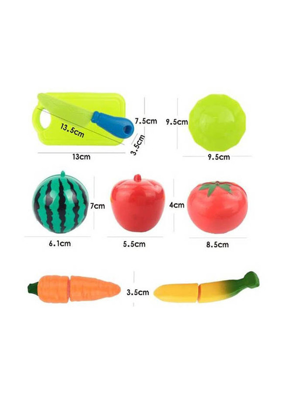 Plastic Vegetables Fruit Baby Kitchen Toy Set, 16 Pieces, Multicolour