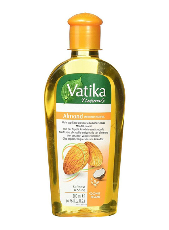 Vatika Almond Enriched Hair Oil for All Hair Types, 200ml