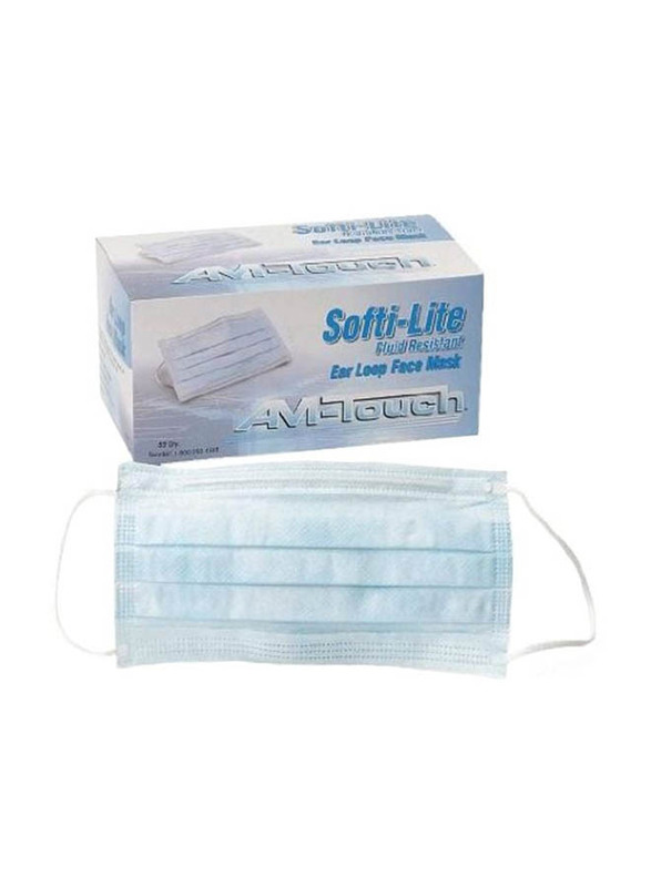 Softi-Lite Surgical Face Mask With Ear Loop, 50 Pieces, 287077, Blue