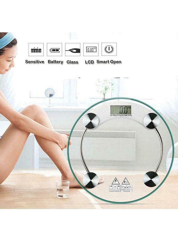 Digital Weight Scale, Clear/Silver