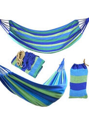 80 x 280cm Striped Hammock, Blue/Green