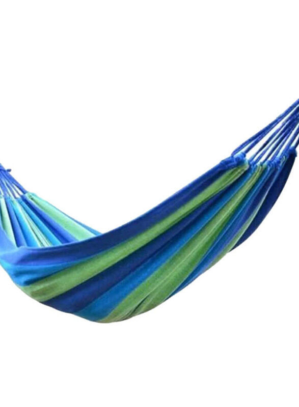 80 x 280cm Striped Hammock, Blue/Green