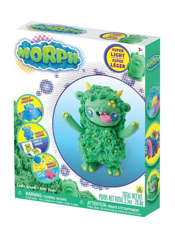 Morph Shape Shifting Fluff Dough Sonic Clay, Green, Ages 3+